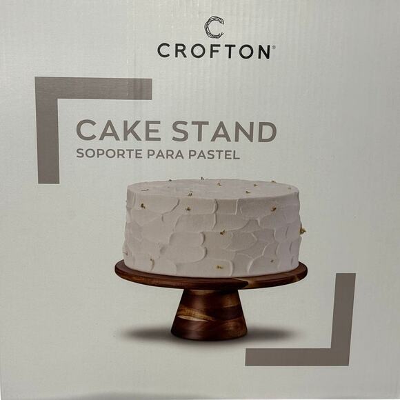Crofton Other - Crofton Acacia Wood Cake Stand Pedestal New In Box Aldi Farmhouse Decor